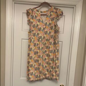 Floral Ruffle Sleeve Dress